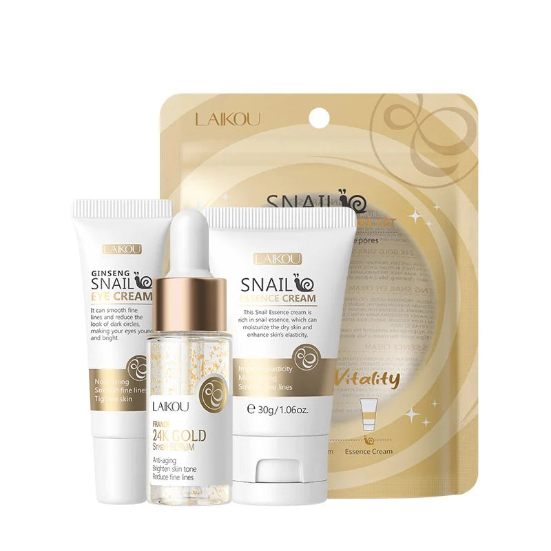 3pcs/set LAIKOU 24K Golden Vitamin C Sakura Skin Care Sets
