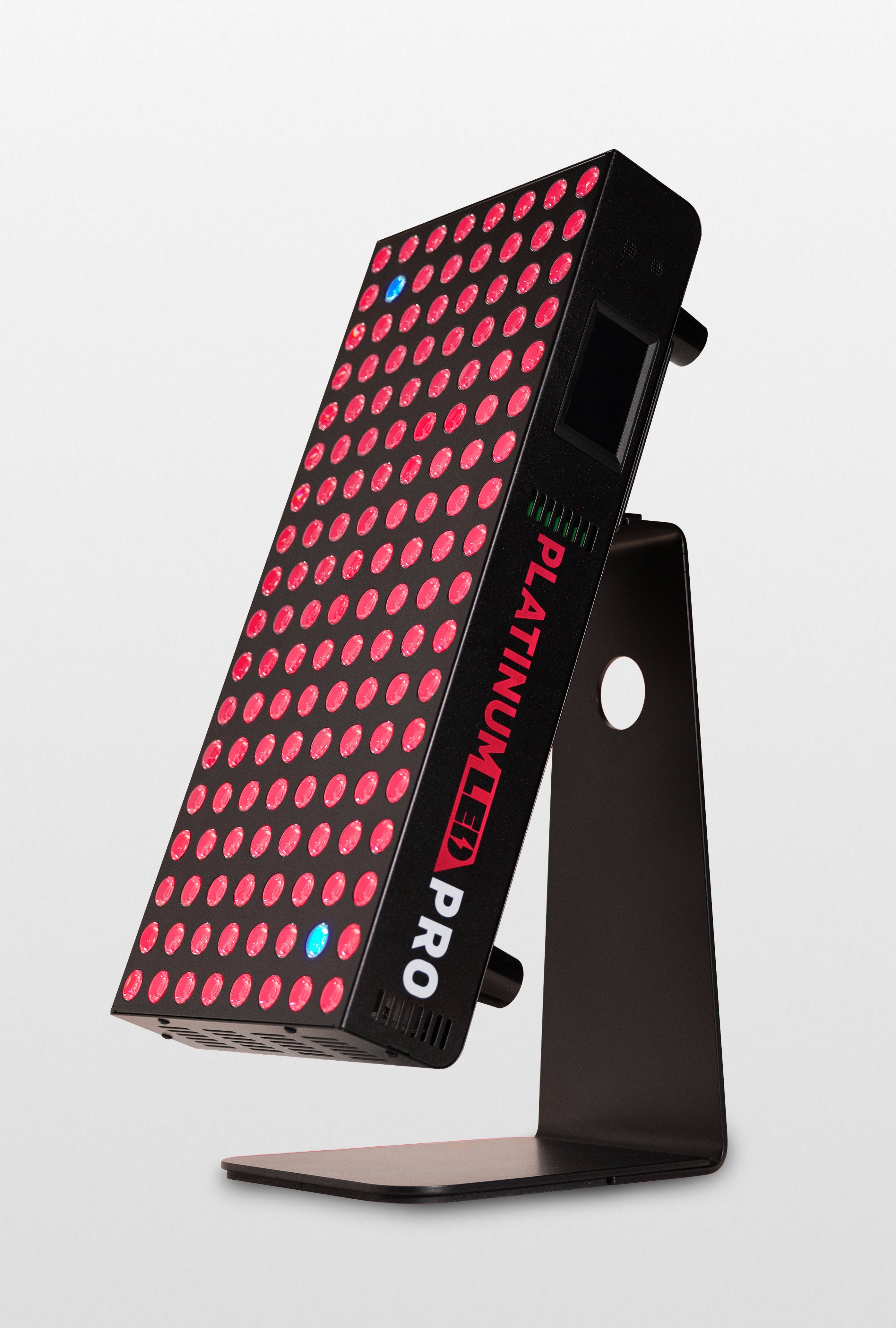PlatinumLED BIOMAX PRO red light therapy panel on tabletop stand
