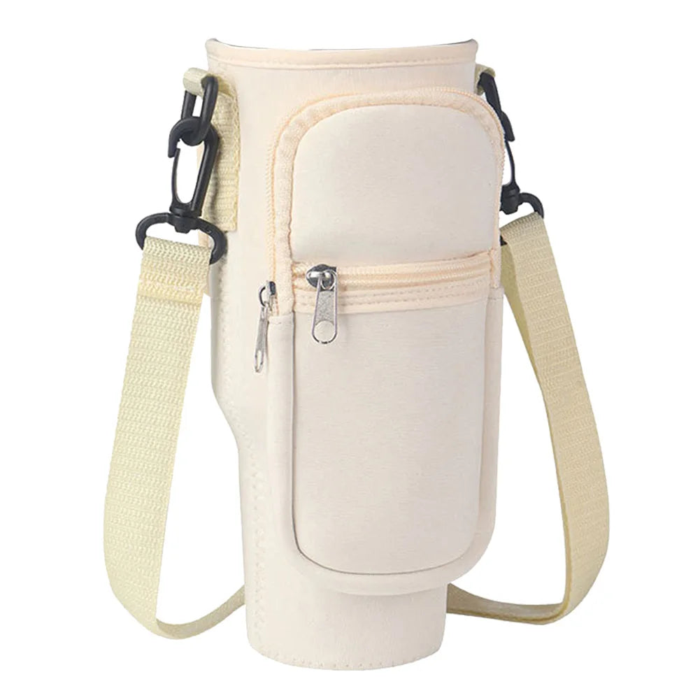 40oz Neoprene Water Bottle Carrier Bag For Stanley Quencher Cup Sleeve with Adjustable Shoulder Strap Water Bottle Holder Pouch