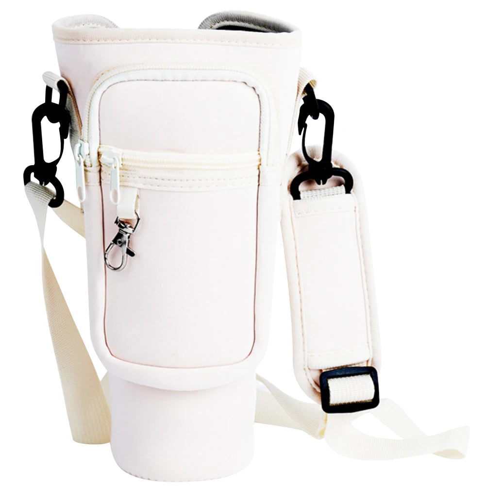 40oz Neoprene Water Bottle Carrier Bag For Stanley Quencher Cup Sleeve with Adjustable Shoulder Strap Water Bottle Holder Pouch