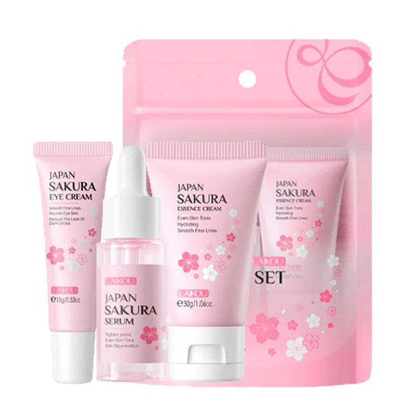 3pcs/set LAIKOU 24K Golden Vitamin C Sakura Skin Care Sets