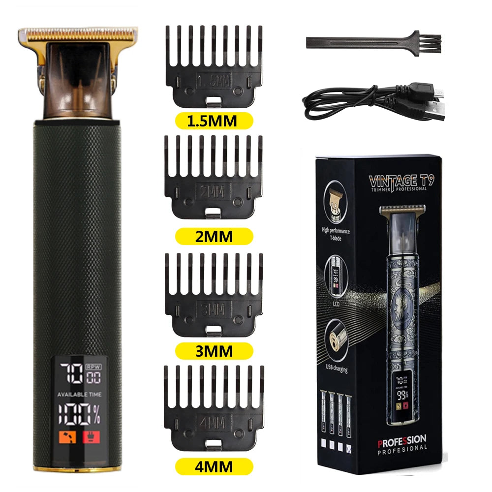 LCD Display T9 Electric Hairber 0mm Shaver Hair Trimer Home Appliances Travel Barber Razors Shaving Machine for Men Trimmer Man [HAI]
