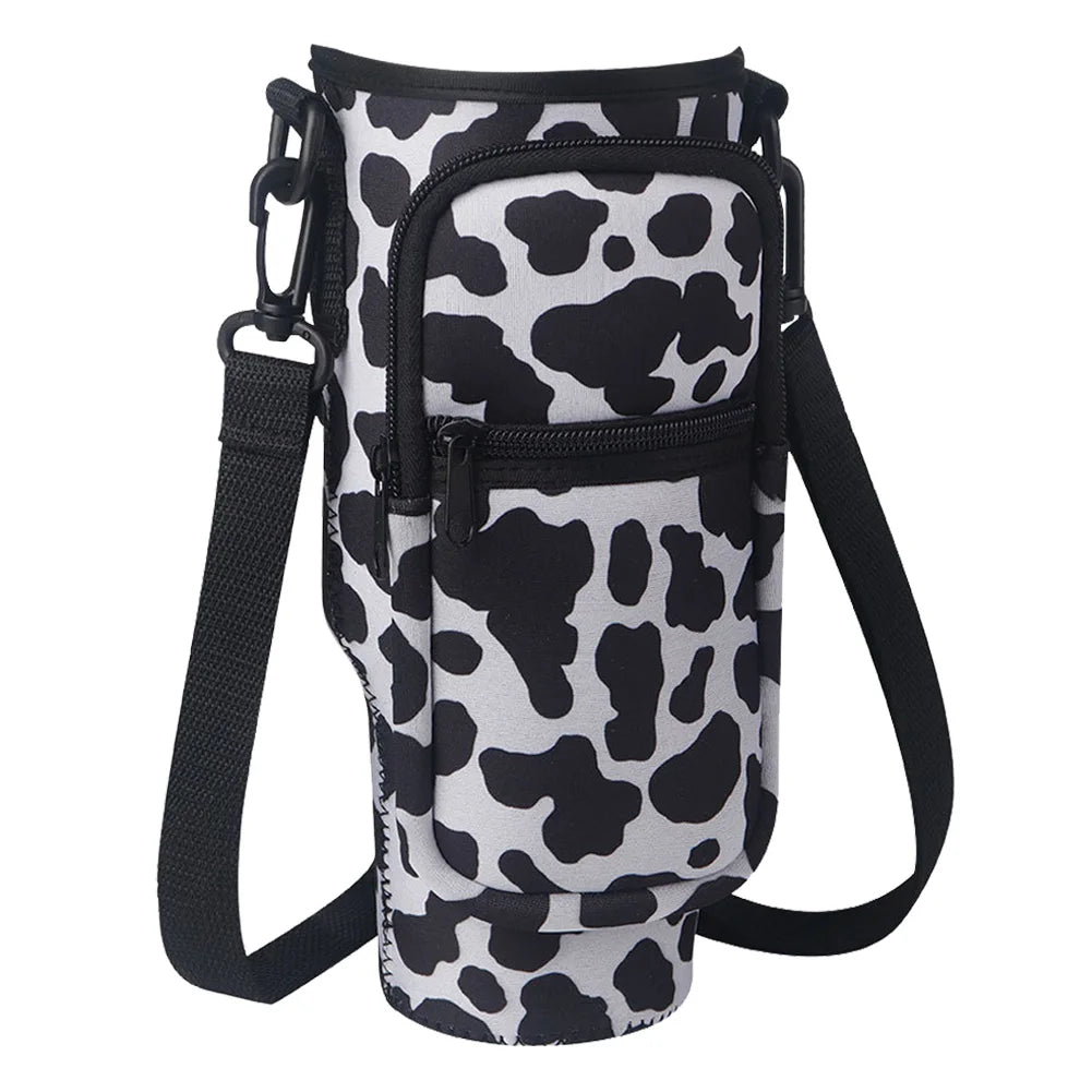 40oz Neoprene Water Bottle Carrier Bag For Stanley Quencher Cup Sleeve with Adjustable Shoulder Strap Water Bottle Holder Pouch
